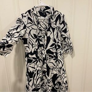 Mlle Gabrielle Black and White Midi Dress